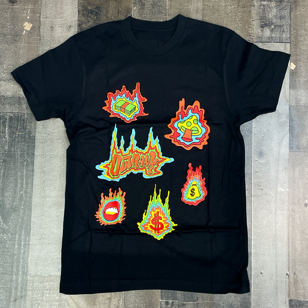 Casual round neck personalized printing men's short sleeves