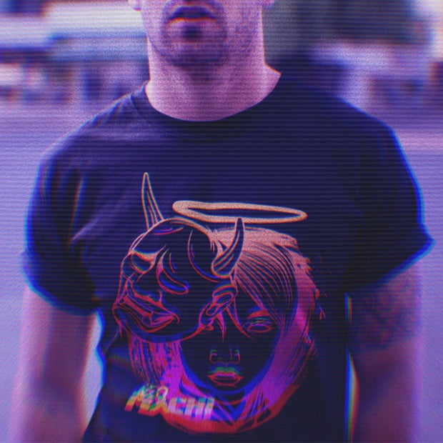 NAGANORI Cyberpunk Print Short Sleeve T-Shirt