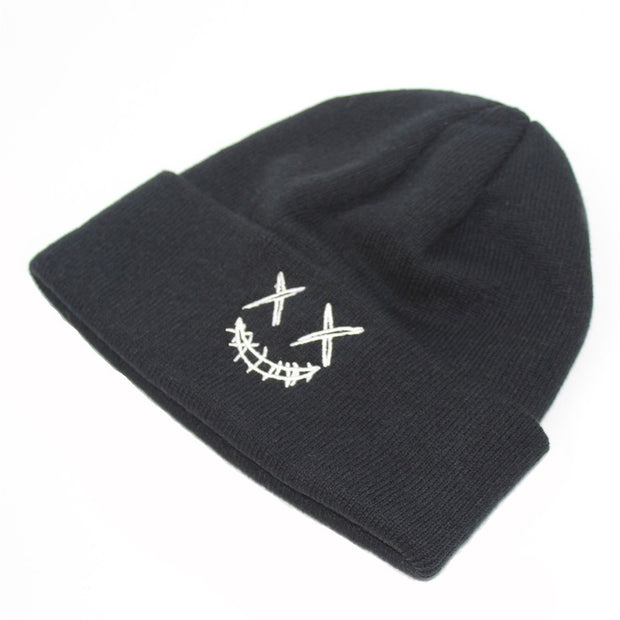 Clown ripped smiley knitted hat woolen hat