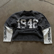 Vintage distressed 1942 fake two piece sweatshirt