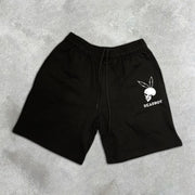 Skull Graphic Print Elastic Shorts