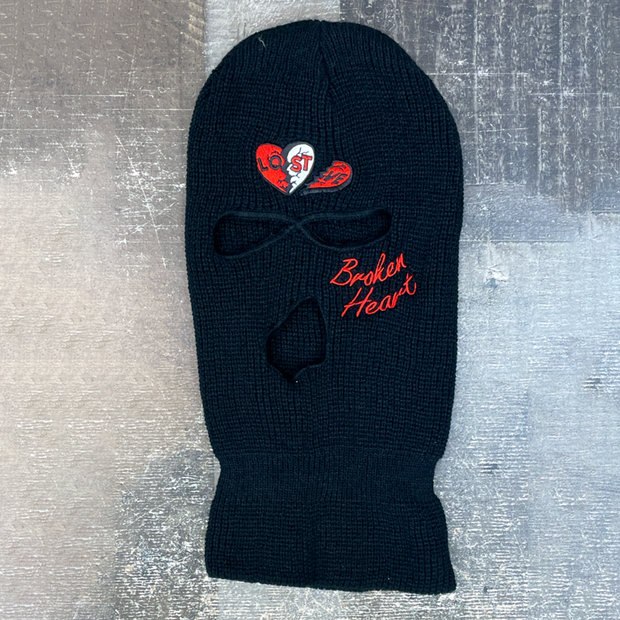 Street style love printed knitted face mask hat