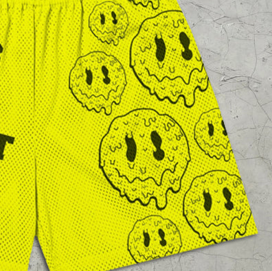 Smiley Graphic Print Elastic Short Sleeves
