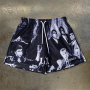The Godfather Print Mesh Drawstring Shorts