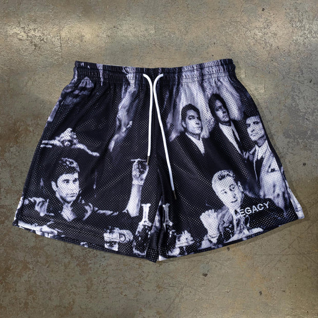 The Godfather Print Mesh Drawstring Shorts