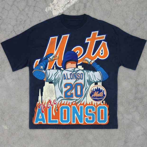 Street print fashion brand short-sleeved T-shirt