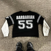 Fake Two Fear God Print Long Sleeve T-Shirt