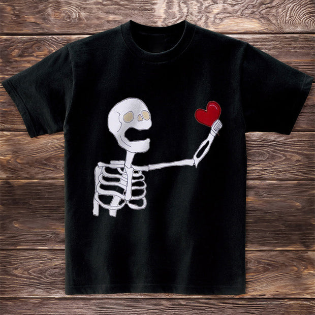 Personalized skull print short sleeves