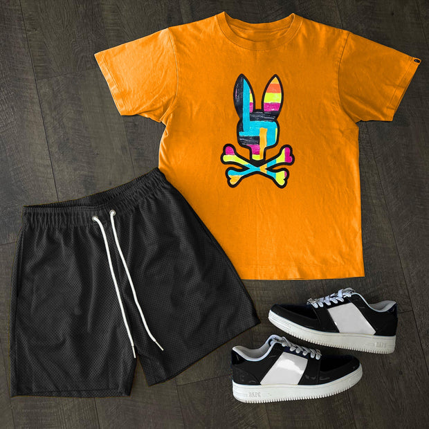 Fashion personality bunny print short-sleeved T-shirt two-piece set