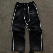 Letter Contrast Color Printed Pocket Sweatshirt Pants
