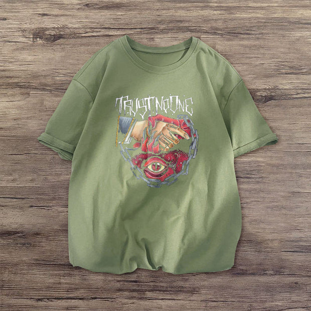 Short-sleeved T-shirt with personality print street