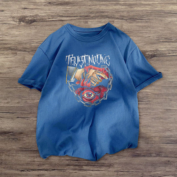 Short-sleeved T-shirt with personality print street