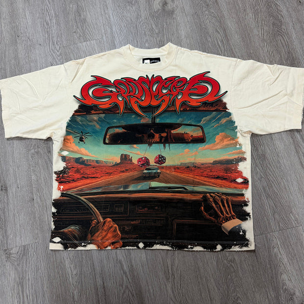 Casual Oversized Printed Short Sleeve T-Shirt