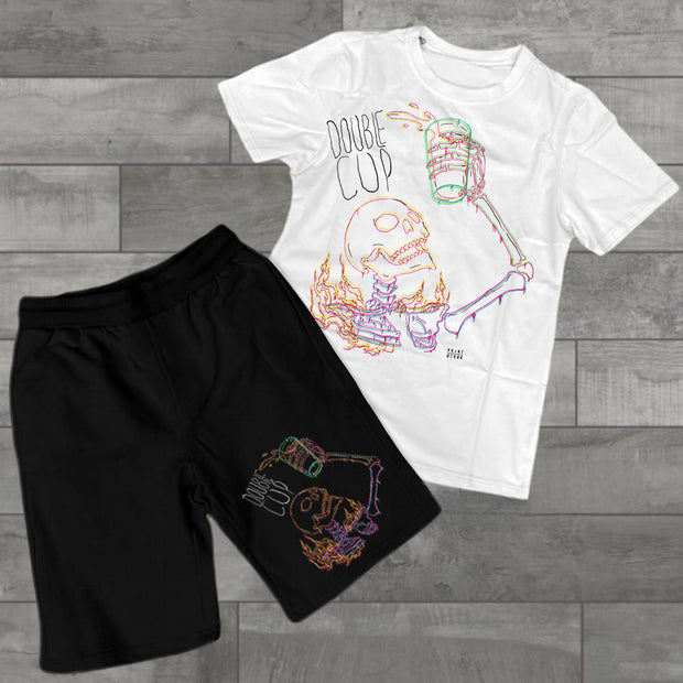 Skull Short Sleeve Two Piece Set