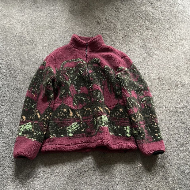 Tide brand polar fleece high neck pattern coat street style