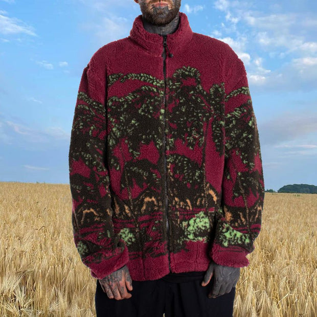 Tide brand polar fleece high neck pattern coat street style