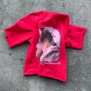 Jesus Print Elbow Length T-Shirt