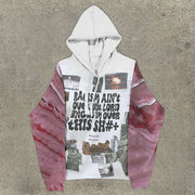 Personalized men's street style color block hoodie