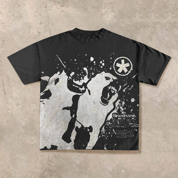 Fashionable personalized printed round neck T-shirt