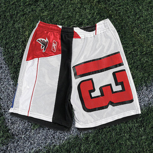 Casual Street Rugby Paneled Mesh Shorts