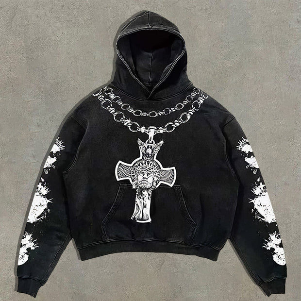 Fashion personalized cross hoodie