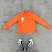 Casual personalized zipper lapel long-sleeved shirt jacket