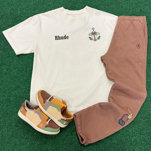Casual Words Print T-shirt Sweatpants Two Piece Set