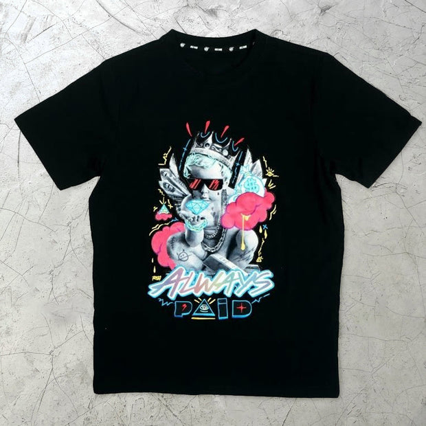 Casual personality high street print loose T-shirt