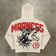 Madness Print Long Sleeve Hoodies