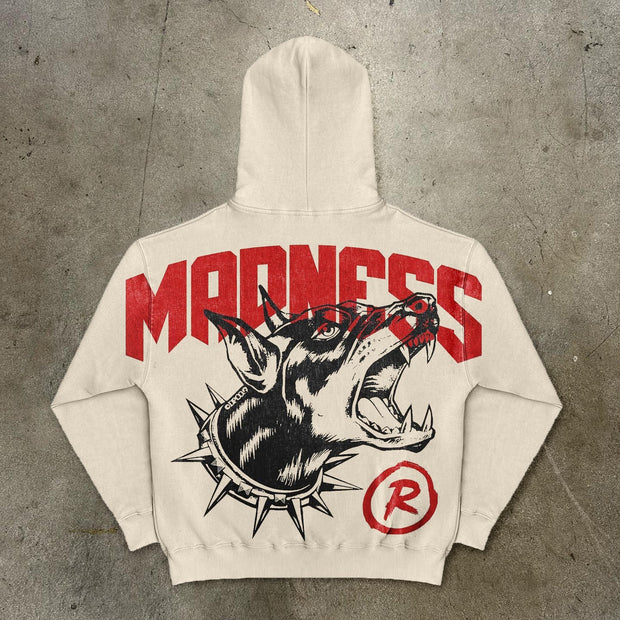 Madness Print Long Sleeve Hoodies