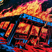 Flame Western Denim Print T-Shirt