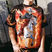 Flame Western Denim Print T-Shirt