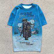 Skull Graphic Drop Dye Short Sleeve T-Shirt