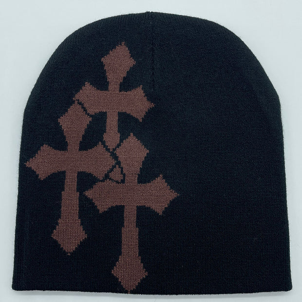 Cross Jacquard Hat for Men and Women