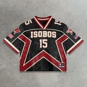 Star casual street stitching mesh jersey