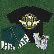 Fashion Words T-shirt Shorts Print Two-Piece Set