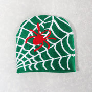 Halloween Spider Web Wool Warm Men's and Women's Knitted Hats