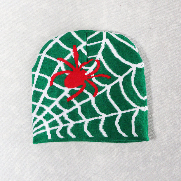 Halloween Spider Web Wool Warm Men's and Women's Knitted Hats
