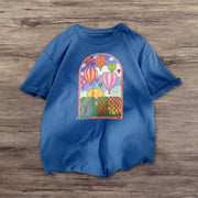 Air ball hit color print short-sleeved T-shirt