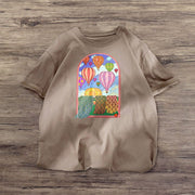 Air ball hit color print short-sleeved T-shirt