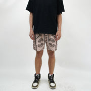 Cashew Blossom Casual Fashion Print Mesh Shorts