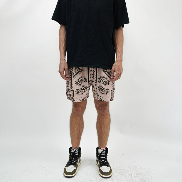 Cashew Blossom Casual Fashion Print Mesh Shorts