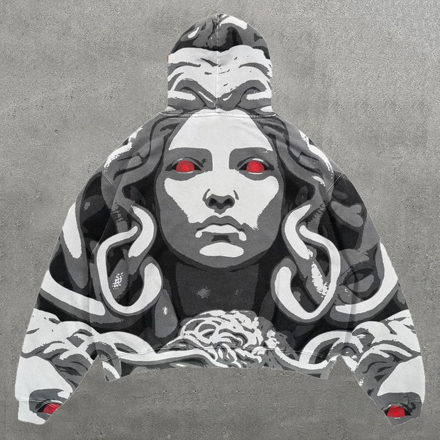 vintage medusa print hoodie