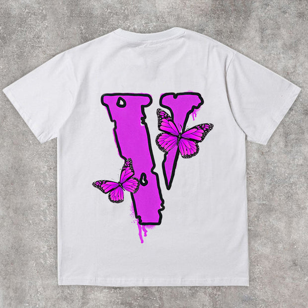 Tide brand print retro street short-sleeved T-shirt