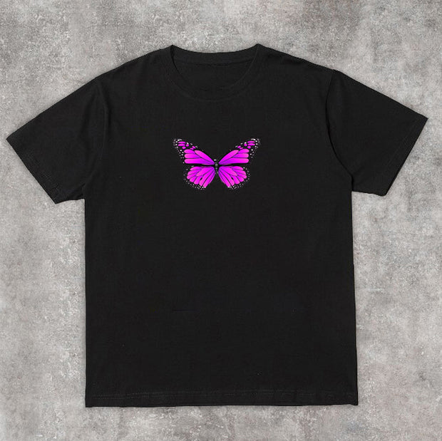 Tide brand print retro street short-sleeved T-shirt