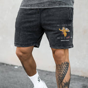 Street Fashion Angel Print Shorts