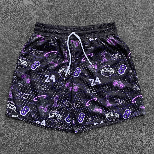 NO.8 Mamba Snake Casual Street Mesh Shorts