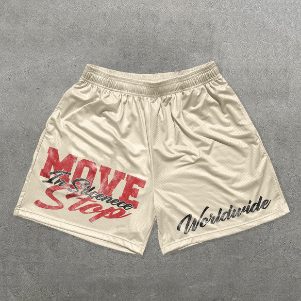 Move In Silence Print Mesh Shorts