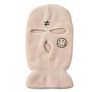 Warm knitted hat ski mask three-hole hat