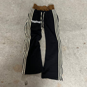 Fashionable personality contrast color fake two-piece trousers